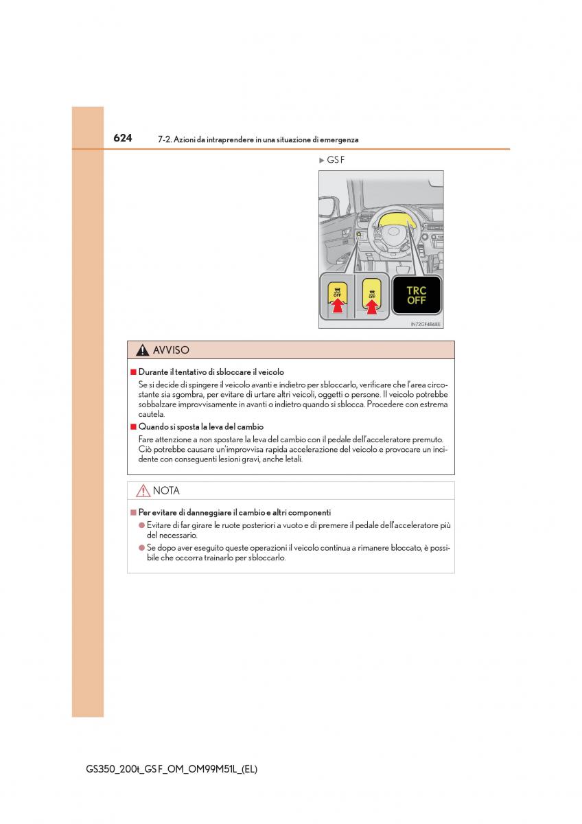 Lexus GS F IV 4 manuale del proprietario / page 624