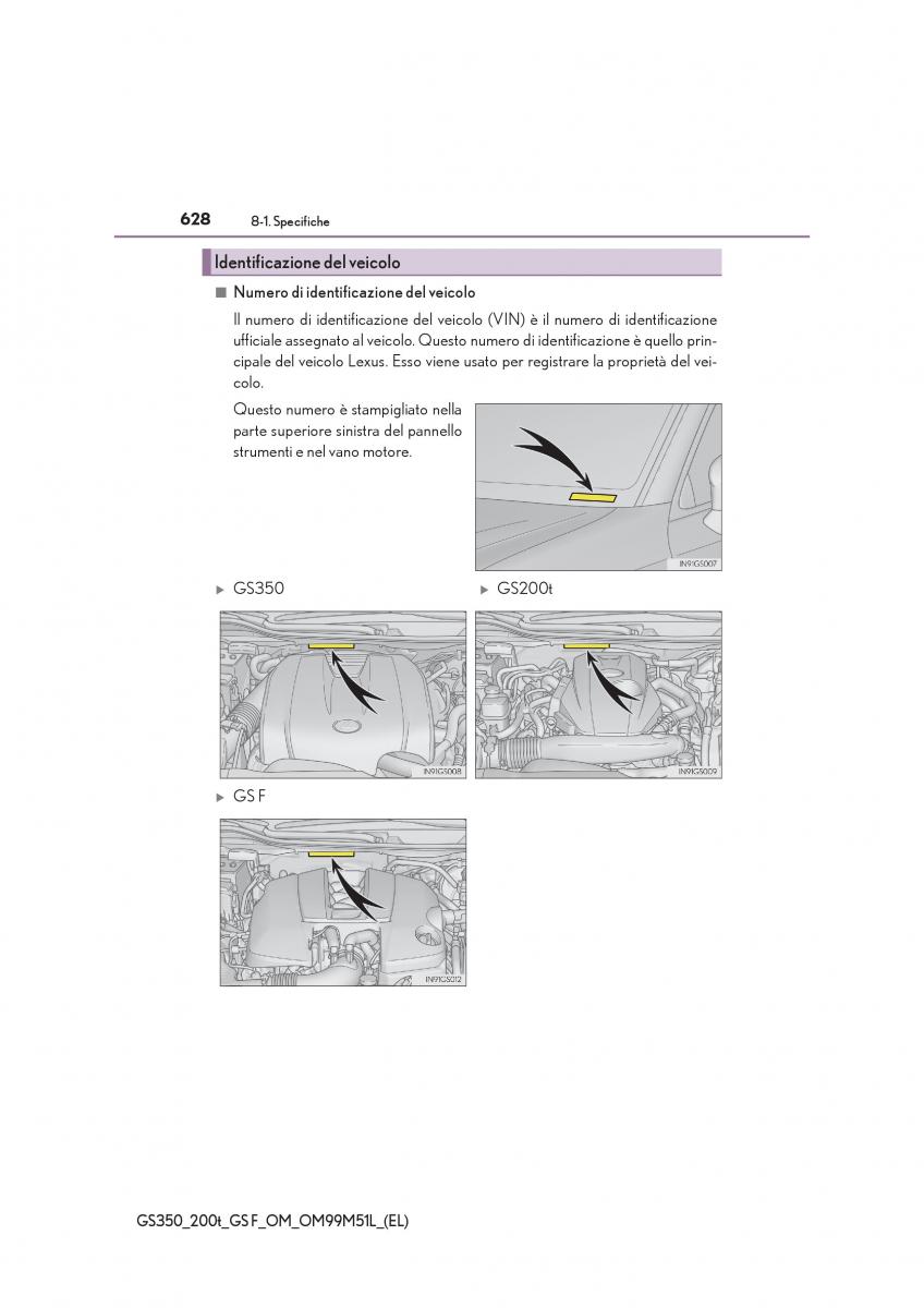 Lexus GS F IV 4 manuale del proprietario / page 628