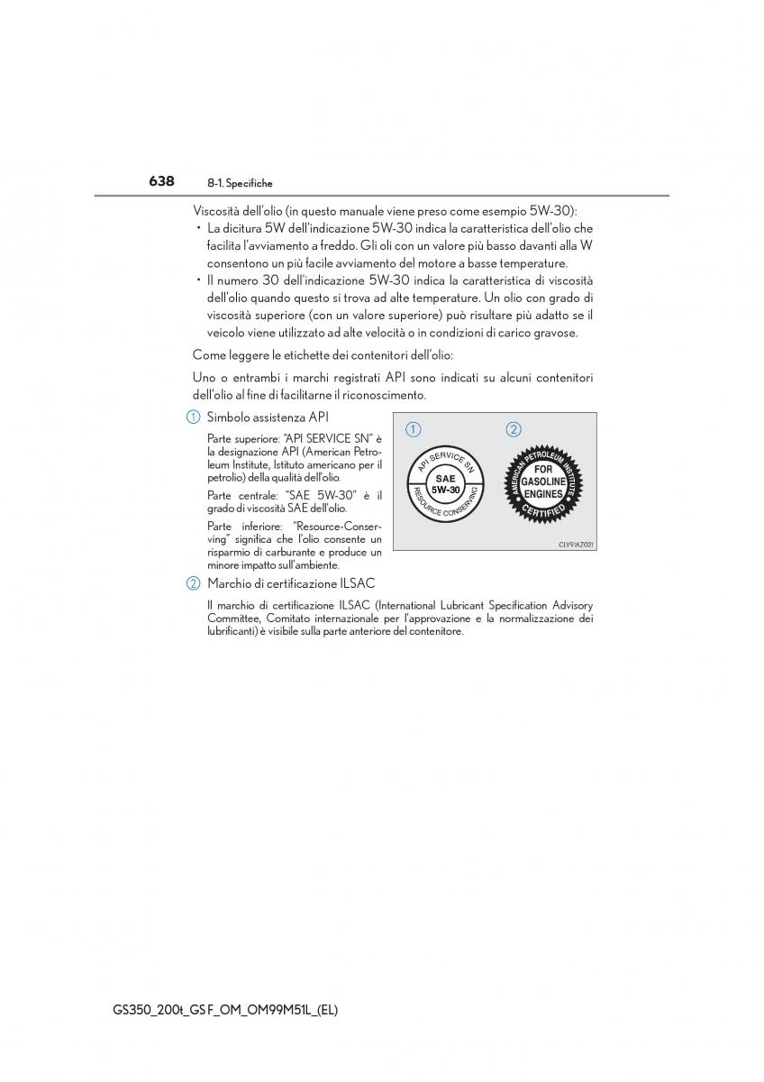 Lexus GS F IV 4 manuale del proprietario / page 638