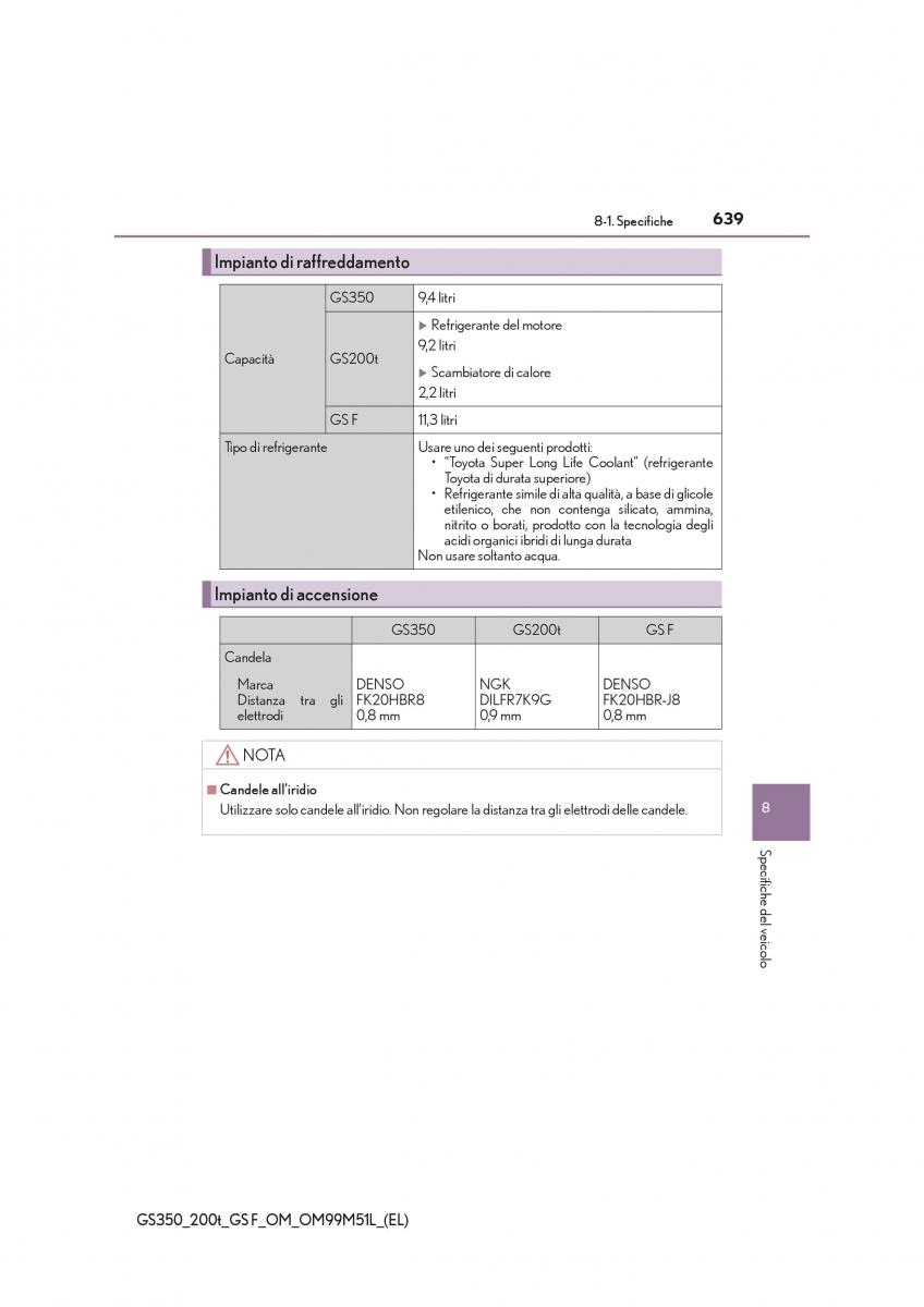 Lexus GS F IV 4 manuale del proprietario / page 639