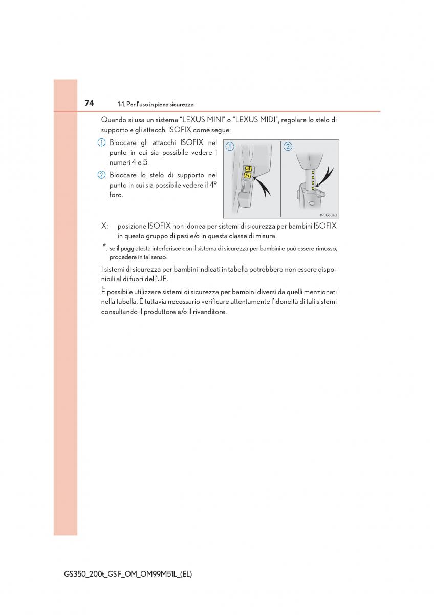 Lexus GS F IV 4 manuale del proprietario / page 74