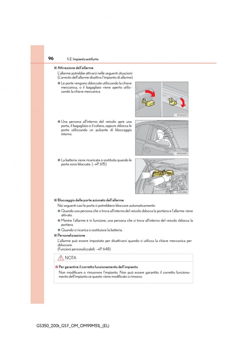 Lexus GS F IV 4 manuale del proprietario / page 96