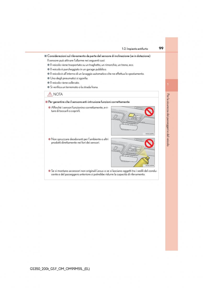 Lexus GS F IV 4 manuale del proprietario / page 99