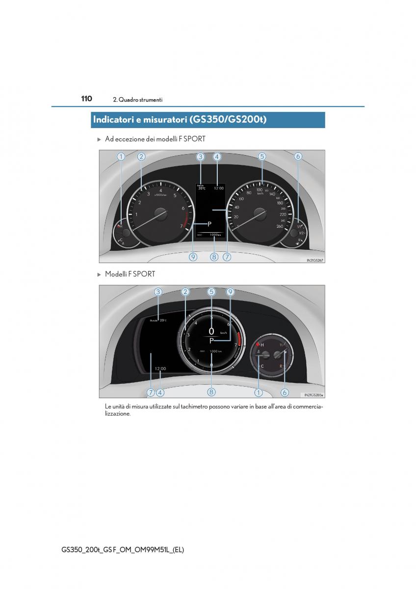 Lexus GS F IV 4 manuale del proprietario / page 110