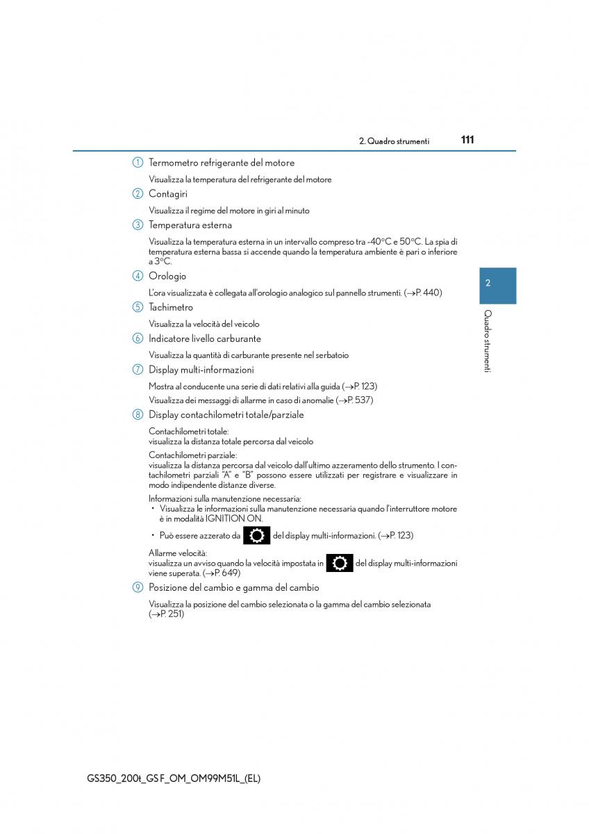 Lexus GS F IV 4 manuale del proprietario / page 111