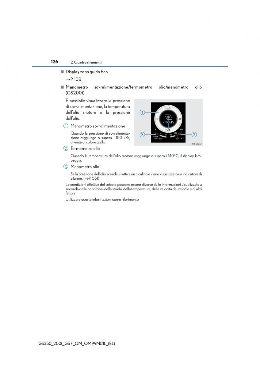 Lexus GS F IV 4 manuale del proprietario / page 126