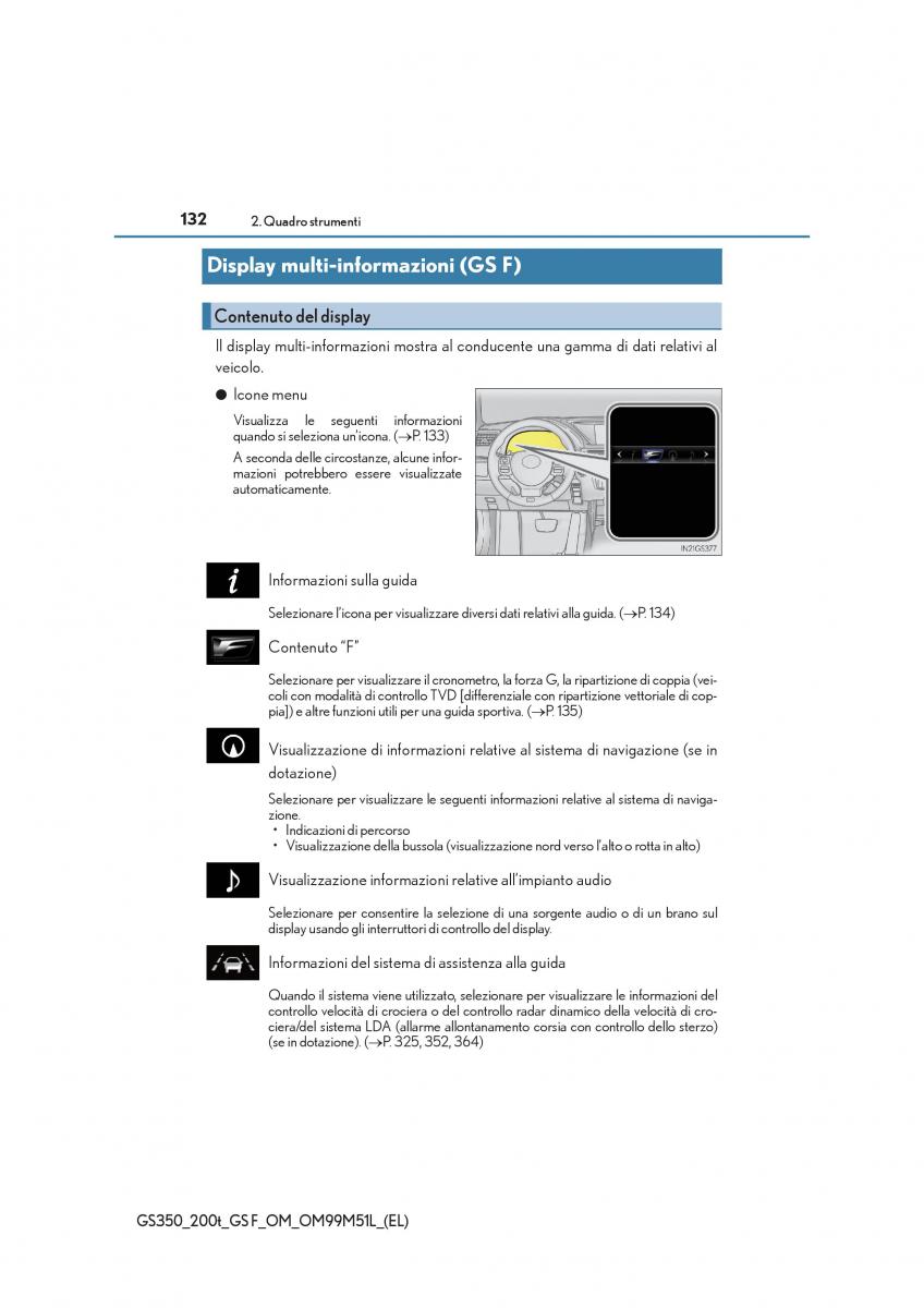 Lexus GS F IV 4 manuale del proprietario / page 132