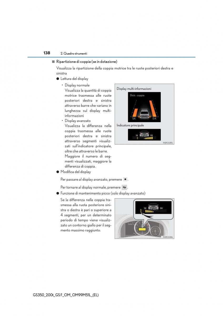 Lexus GS F IV 4 manuale del proprietario / page 138