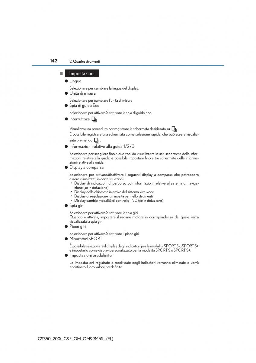 Lexus GS F IV 4 manuale del proprietario / page 142