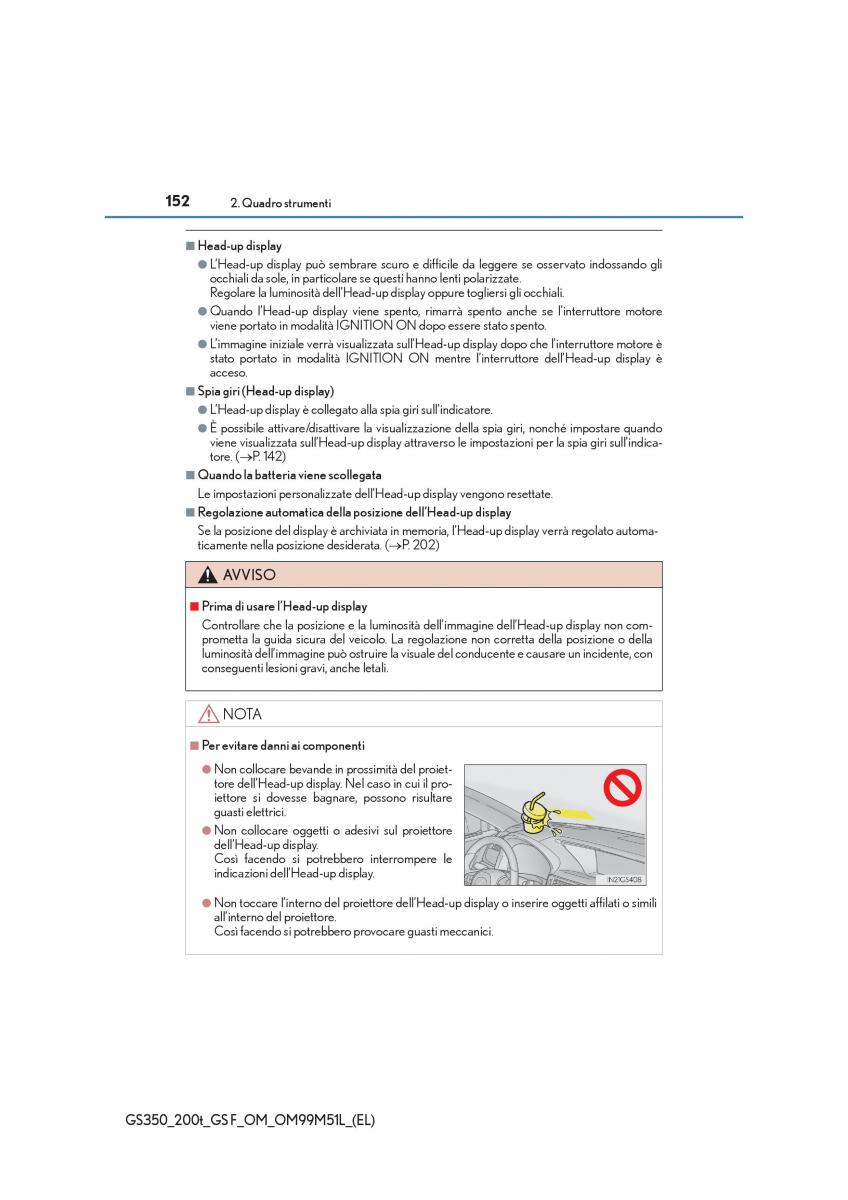 Lexus GS F IV 4 manuale del proprietario / page 152