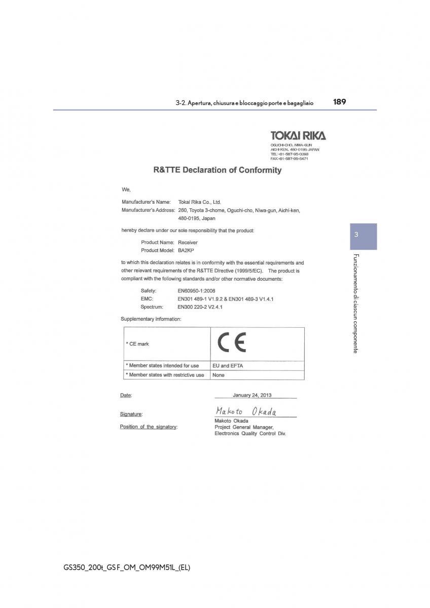 Lexus GS F IV 4 manuale del proprietario / page 189