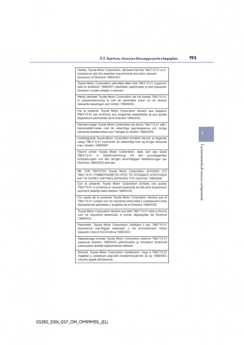 Lexus GS F IV 4 manuale del proprietario / page 193