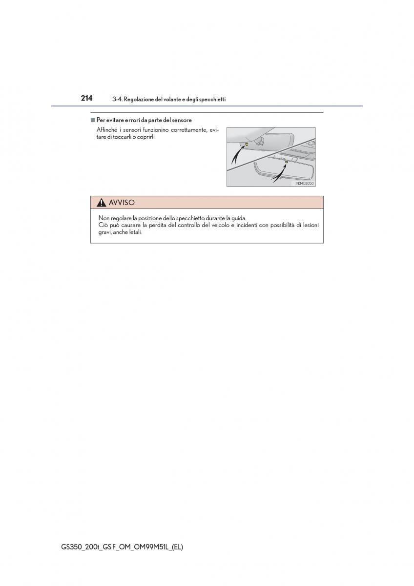 Lexus GS F IV 4 manuale del proprietario / page 214