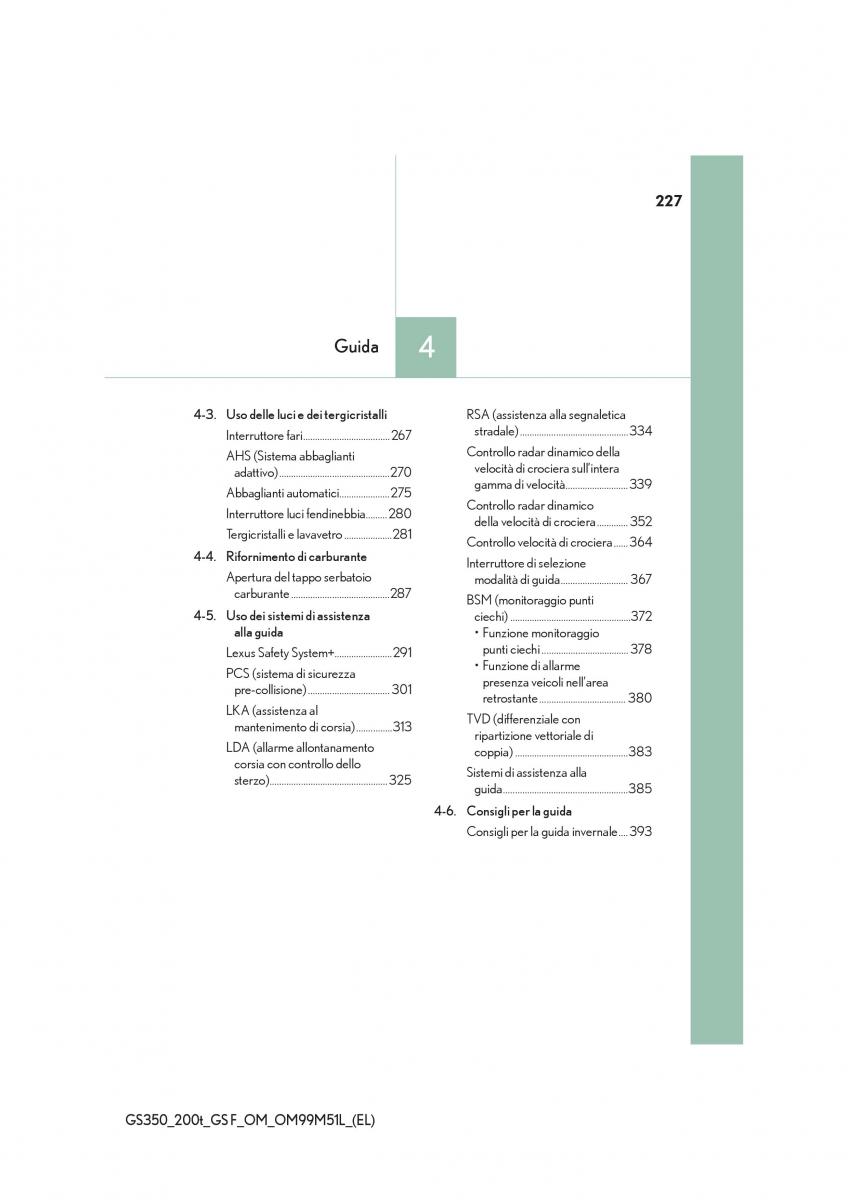 Lexus GS F IV 4 manuale del proprietario / page 227