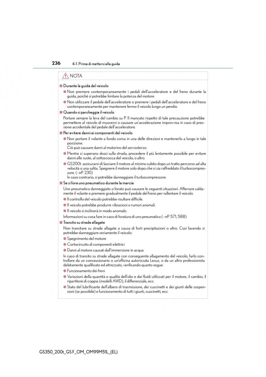 Lexus GS F IV 4 manuale del proprietario / page 236