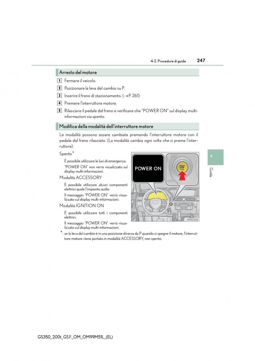 Lexus GS F IV 4 manuale del proprietario / page 247