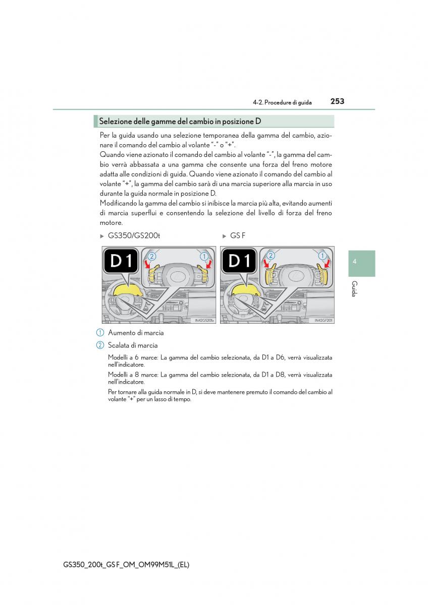 Lexus GS F IV 4 manuale del proprietario / page 253