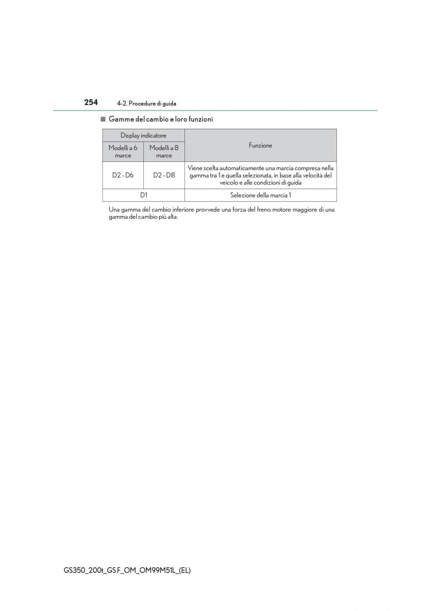 Lexus GS F IV 4 manuale del proprietario / page 254