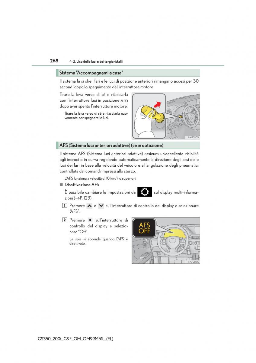 Lexus GS F IV 4 manuale del proprietario / page 268