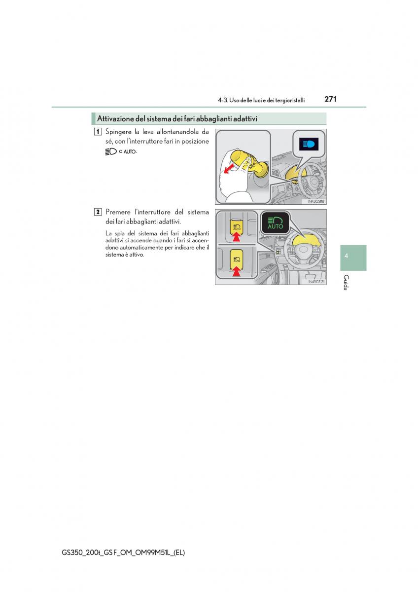 Lexus GS F IV 4 manuale del proprietario / page 271