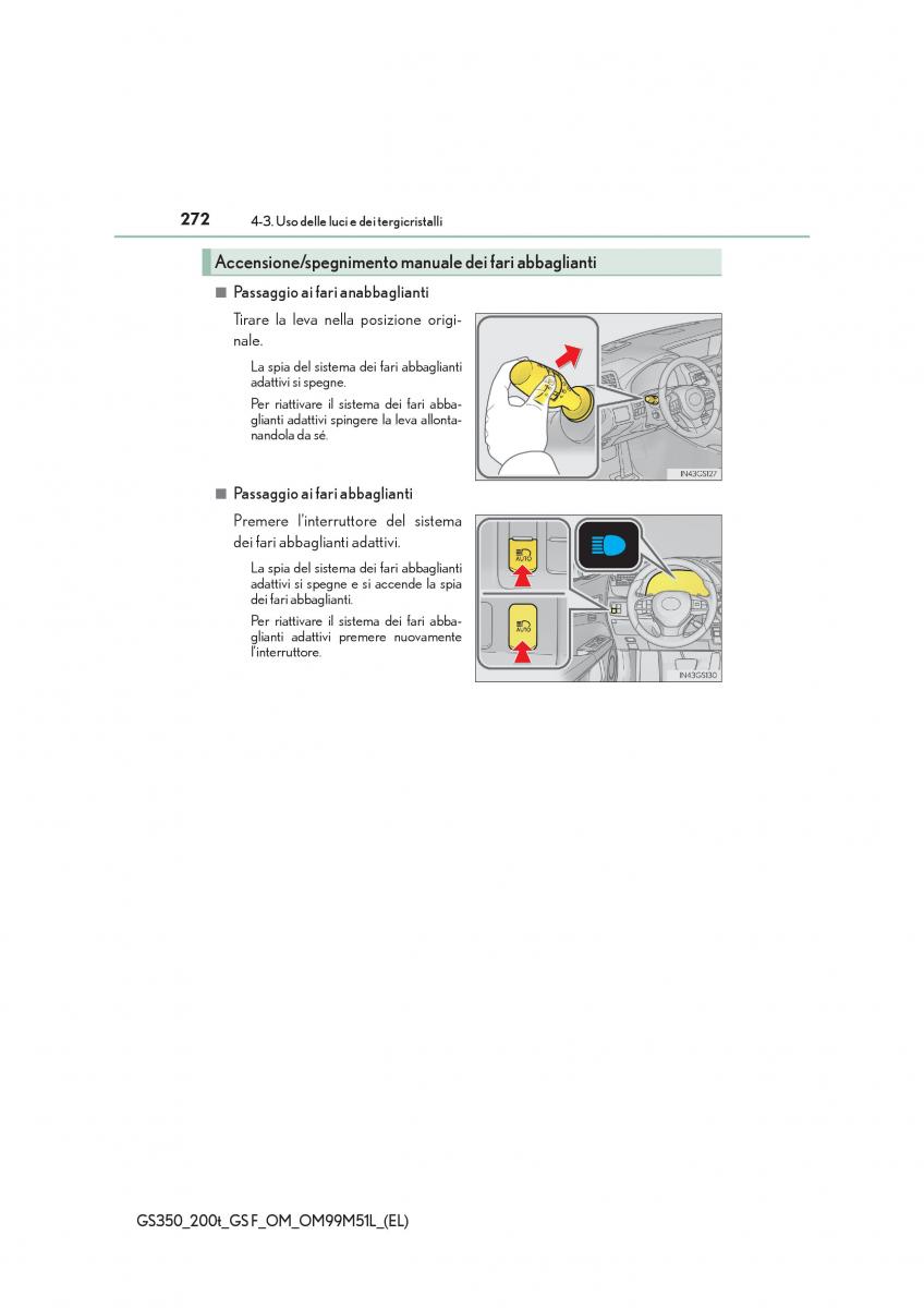 Lexus GS F IV 4 manuale del proprietario / page 272