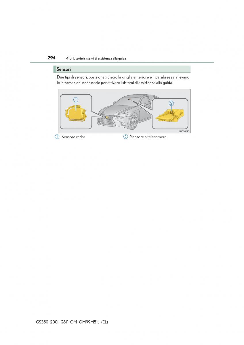 Lexus GS F IV 4 manuale del proprietario / page 294
