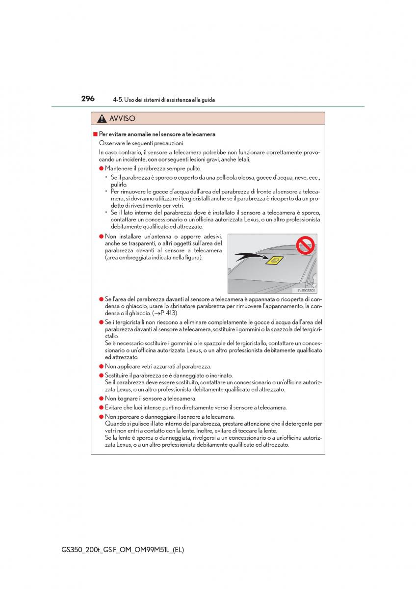 Lexus GS F IV 4 manuale del proprietario / page 296