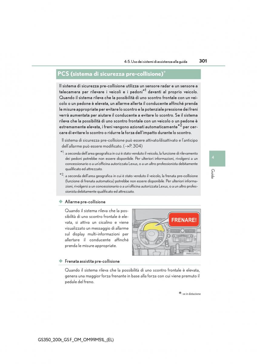 Lexus GS F IV 4 manuale del proprietario / page 301