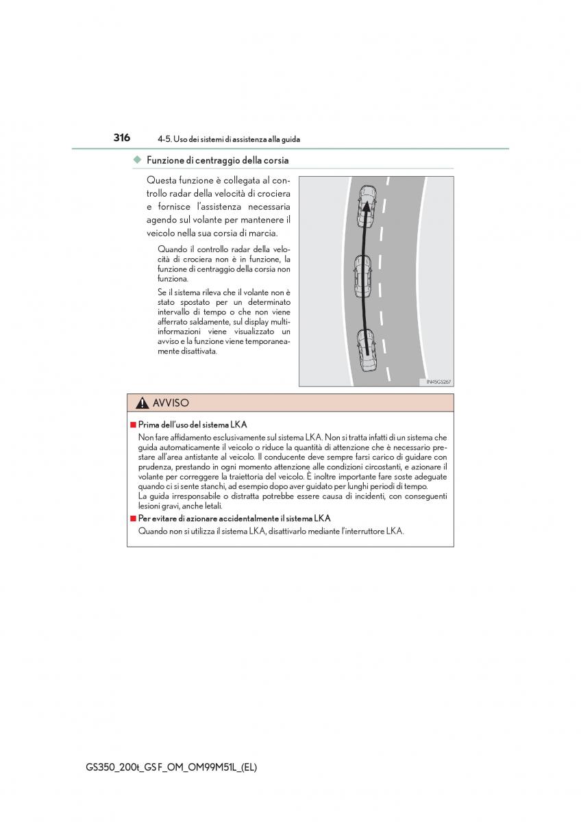Lexus GS F IV 4 manuale del proprietario / page 316