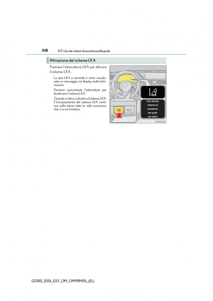 Lexus GS F IV 4 manuale del proprietario / page 318