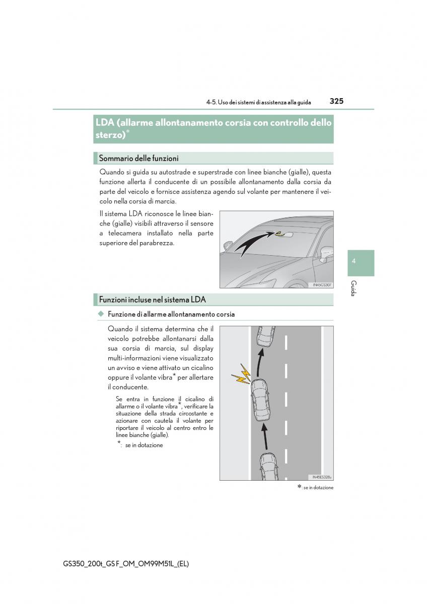 Lexus GS F IV 4 manuale del proprietario / page 325