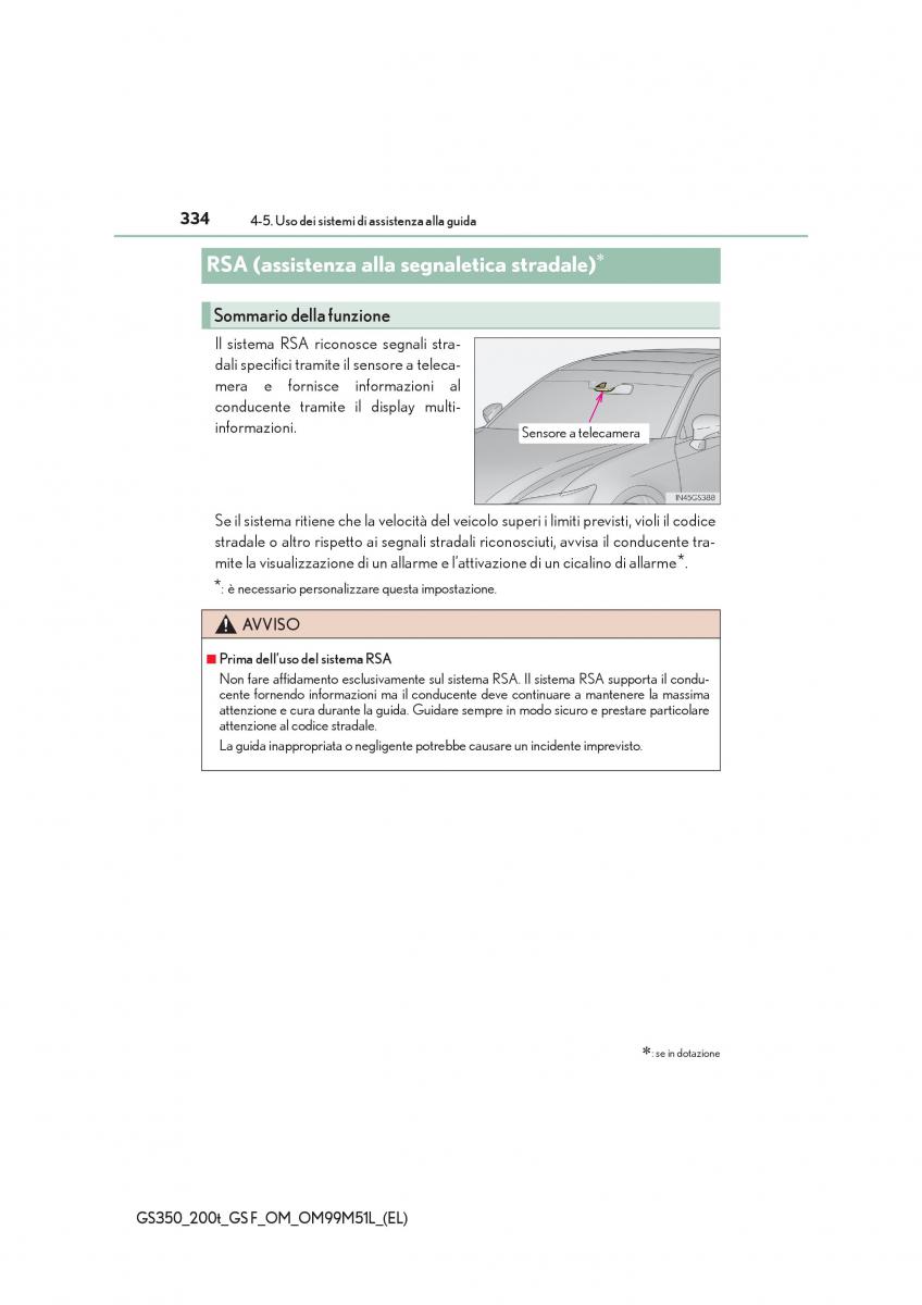 Lexus GS F IV 4 manuale del proprietario / page 334