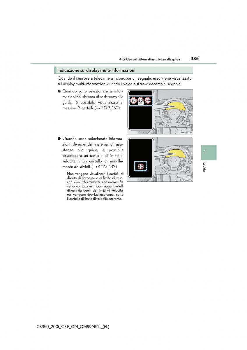 Lexus GS F IV 4 manuale del proprietario / page 335