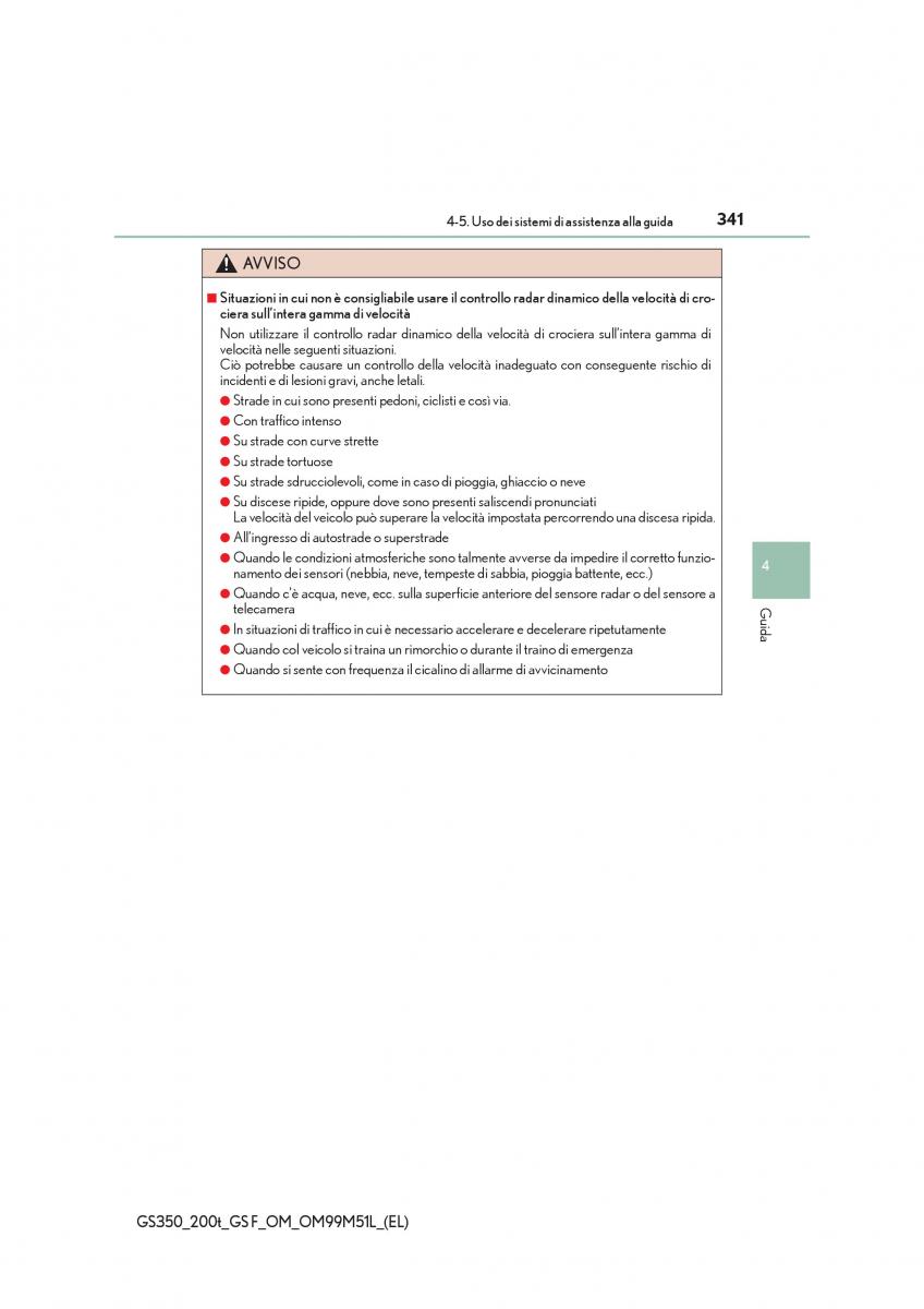 Lexus GS F IV 4 manuale del proprietario / page 341