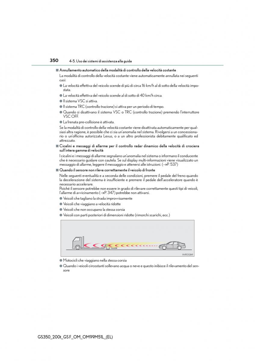 Lexus GS F IV 4 manuale del proprietario / page 350