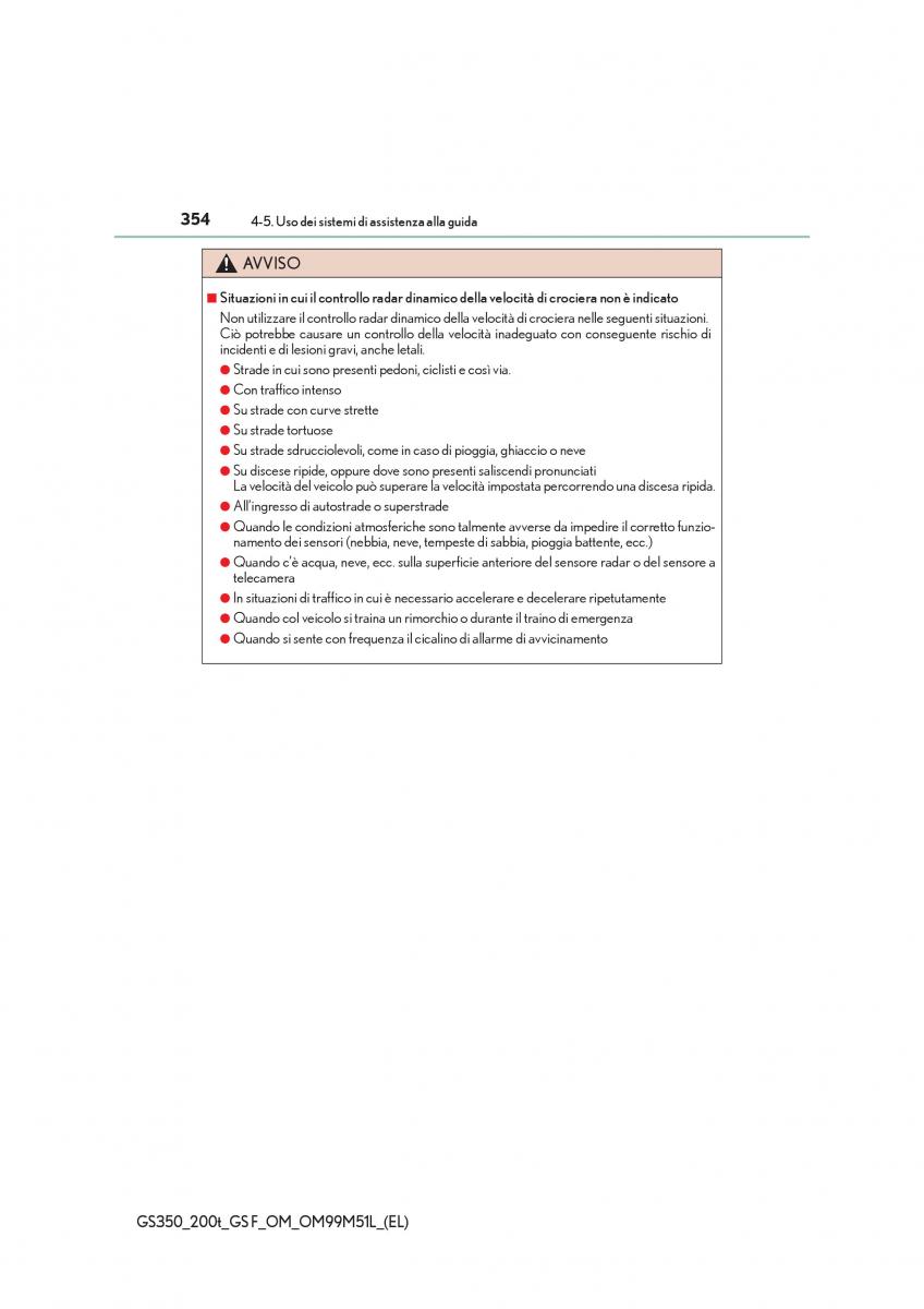 Lexus GS F IV 4 manuale del proprietario / page 354