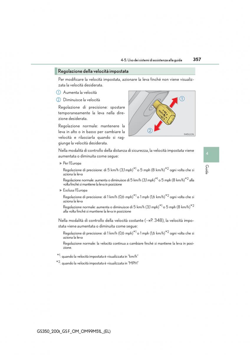 Lexus GS F IV 4 manuale del proprietario / page 357