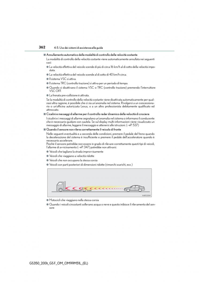 Lexus GS F IV 4 manuale del proprietario / page 362