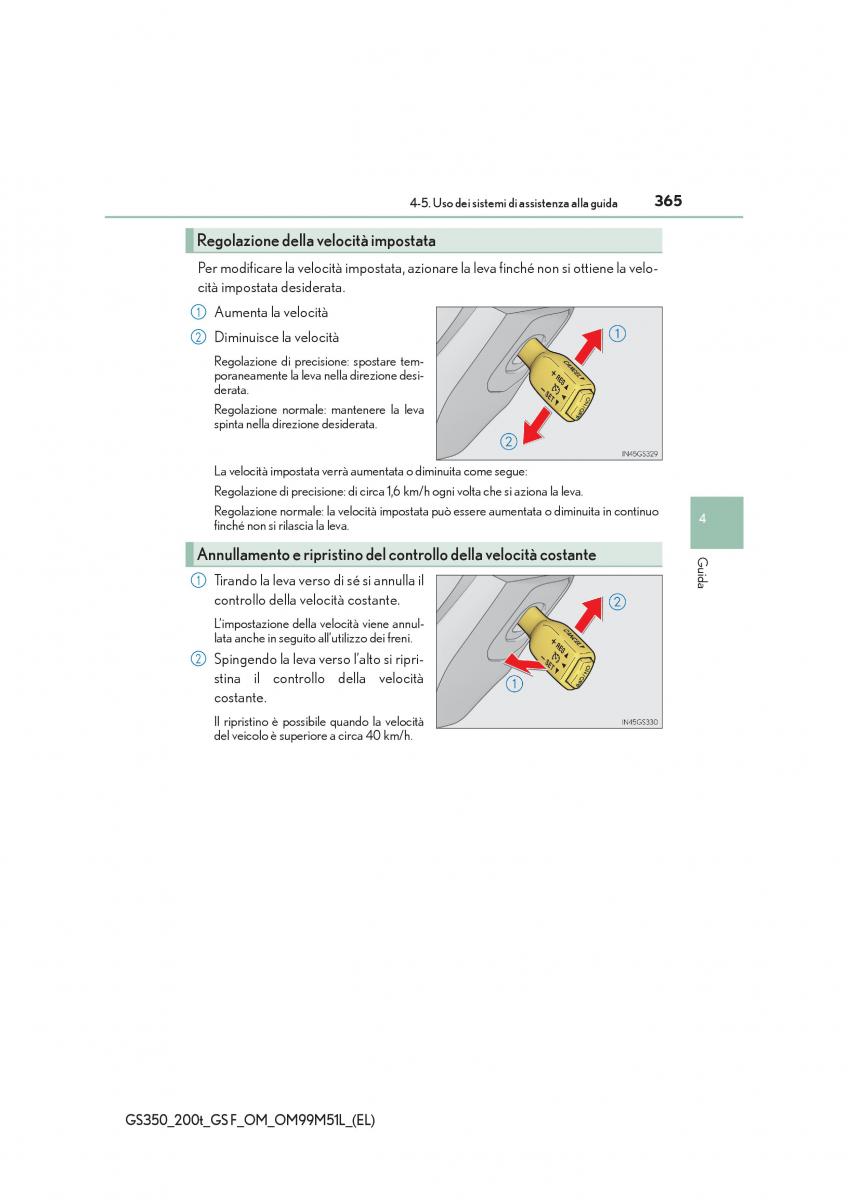 Lexus GS F IV 4 manuale del proprietario / page 365