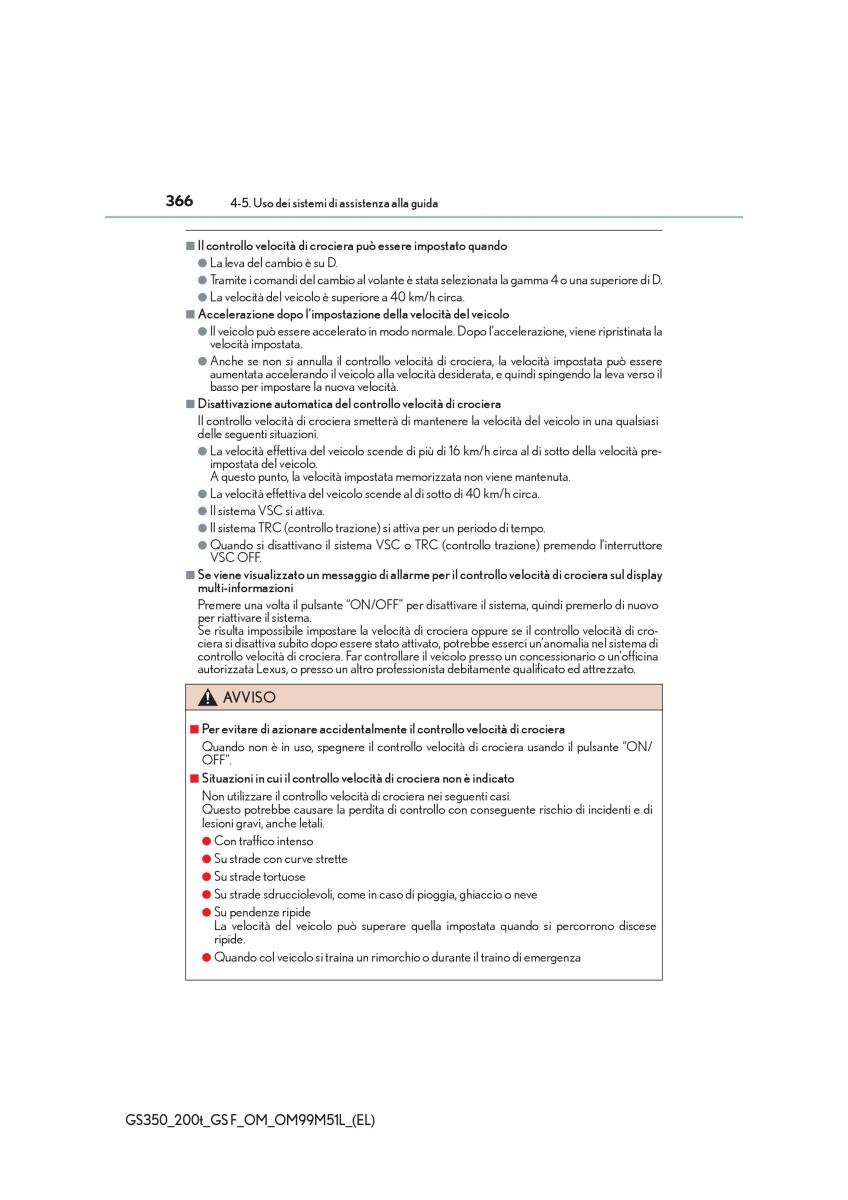 Lexus GS F IV 4 manuale del proprietario / page 366