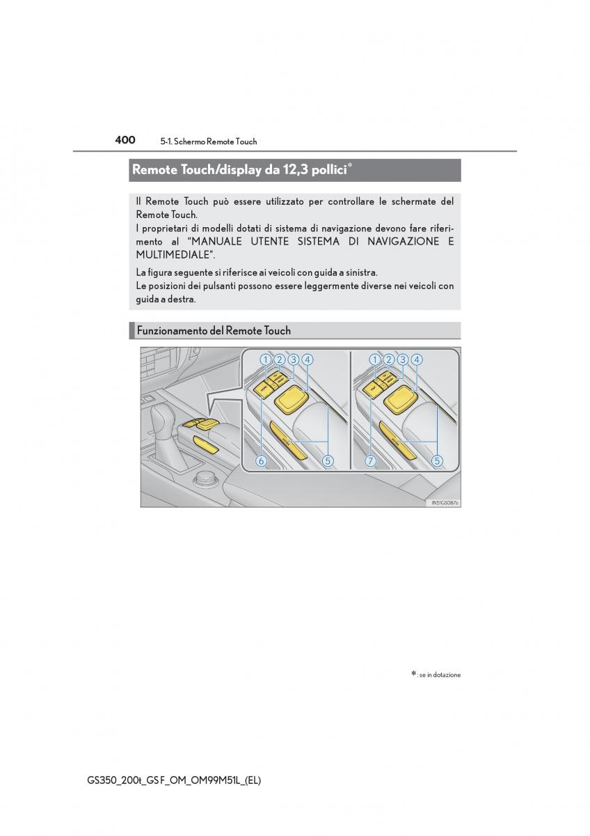 Lexus GS F IV 4 manuale del proprietario / page 400