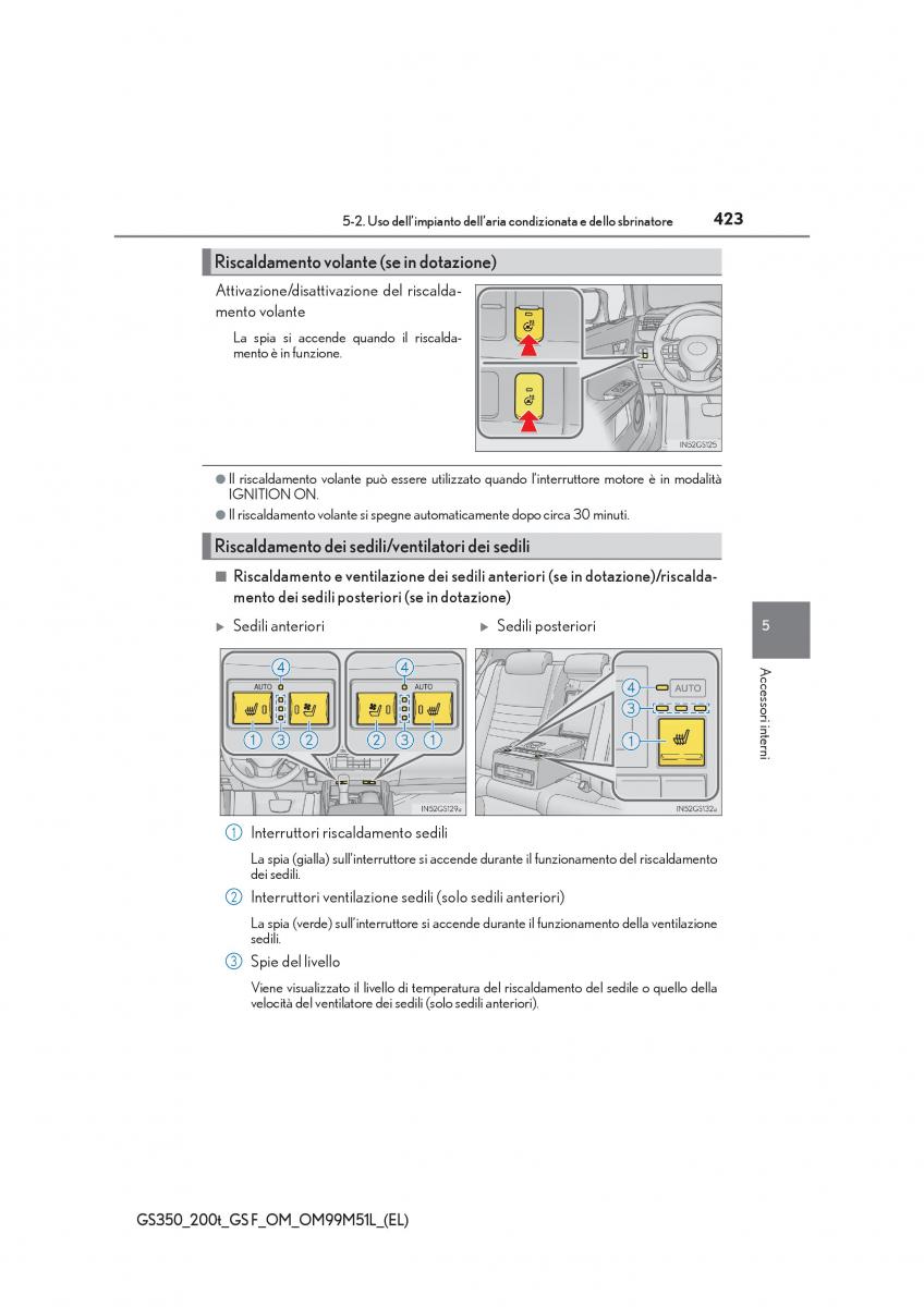 Lexus GS F IV 4 manuale del proprietario / page 423