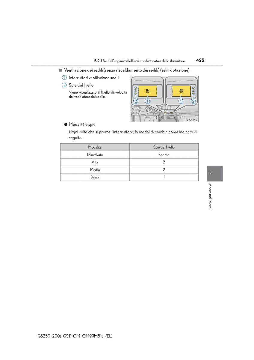 Lexus GS F IV 4 manuale del proprietario / page 425