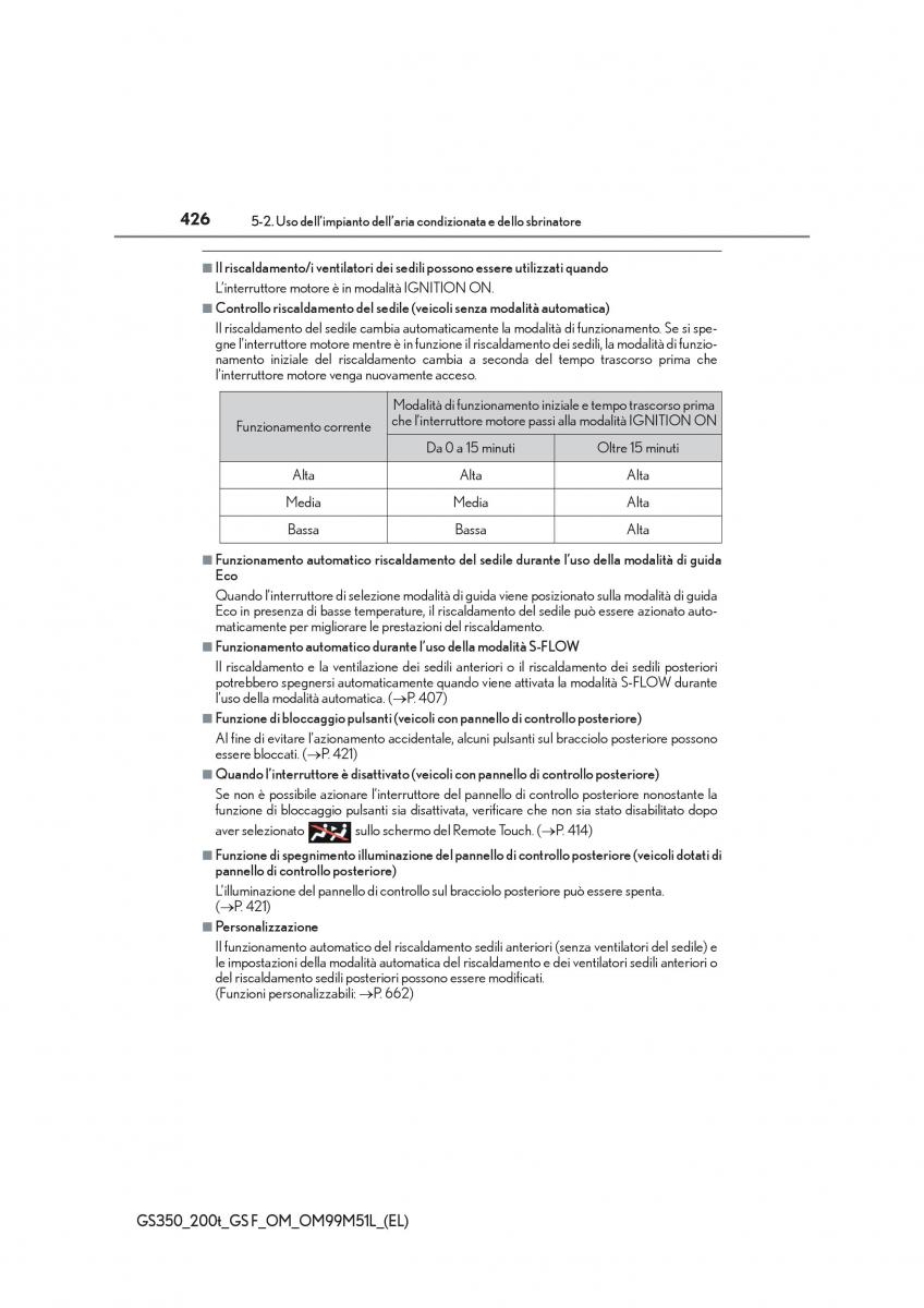 Lexus GS F IV 4 manuale del proprietario / page 426