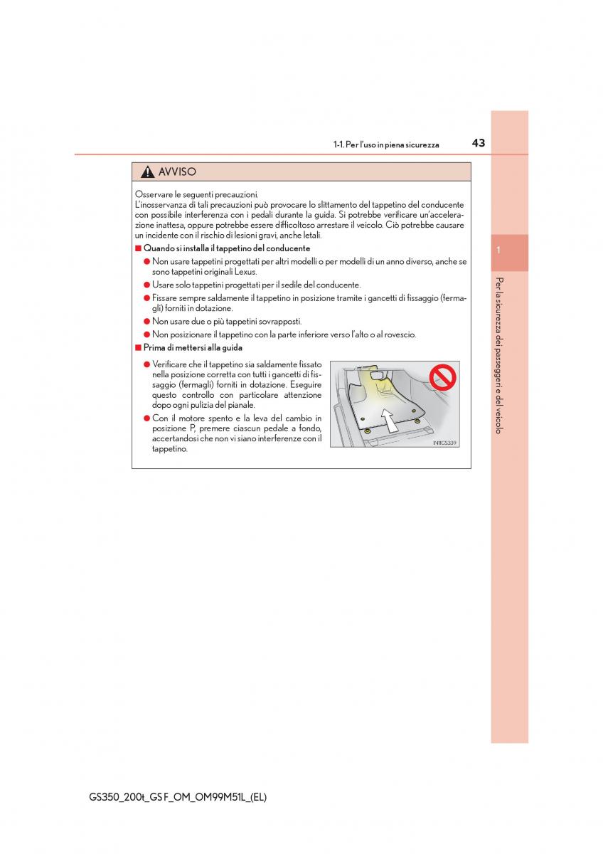 Lexus GS F IV 4 manuale del proprietario / page 43