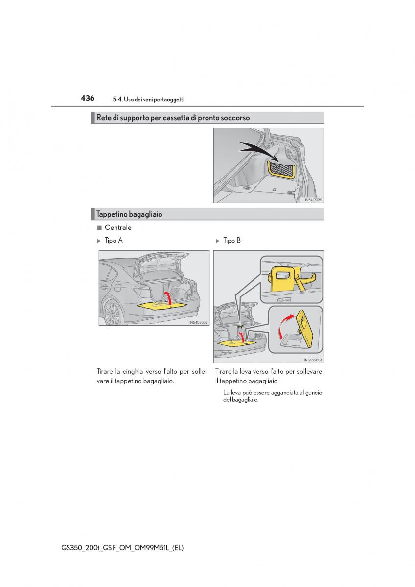 Lexus GS F IV 4 manuale del proprietario / page 436