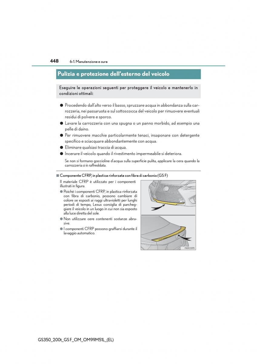 Lexus GS F IV 4 manuale del proprietario / page 448
