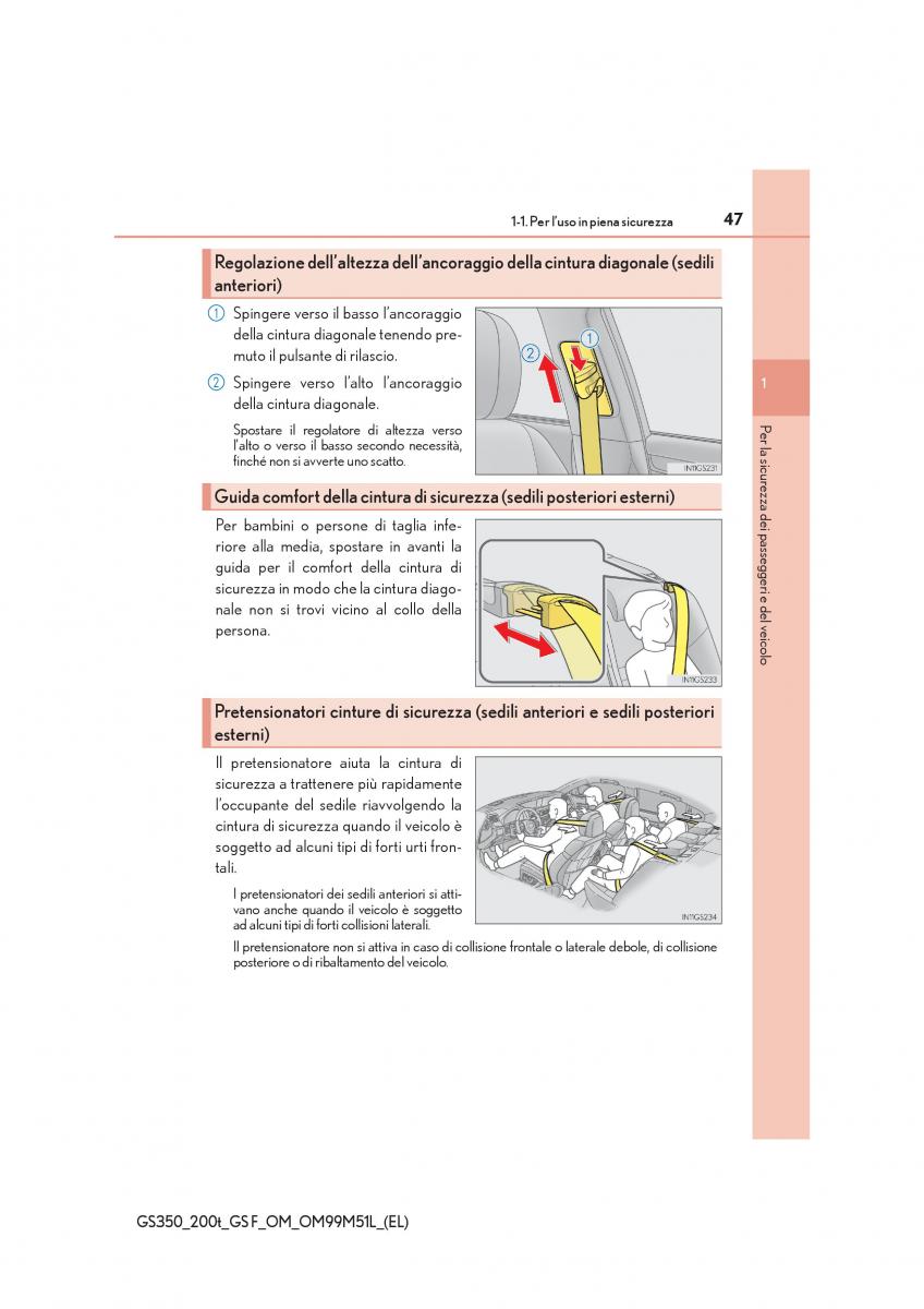 Lexus GS F IV 4 manuale del proprietario / page 47