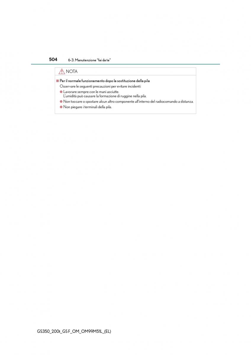 Lexus GS F IV 4 manuale del proprietario / page 504