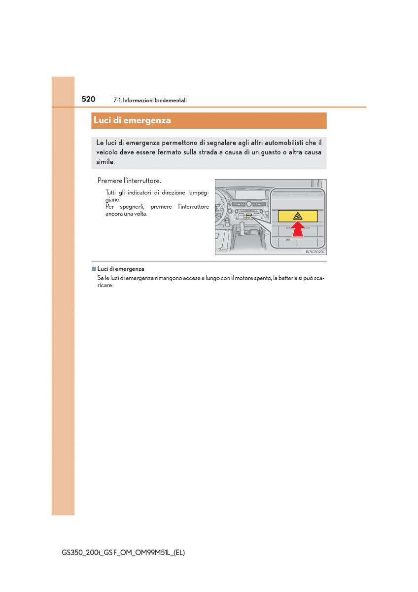 Lexus GS F IV 4 manuale del proprietario / page 520